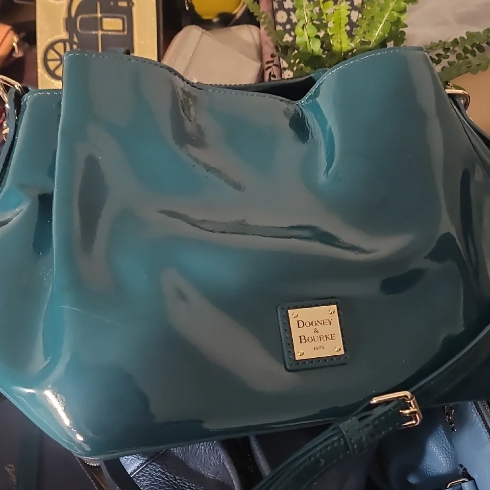 Dooney & Bourke Shiny Teal Crossbody Bag - Picture 6 of 6